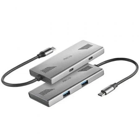 HUB 4 PUERTOS USB-C WONDERDUO-C GRIS NGS